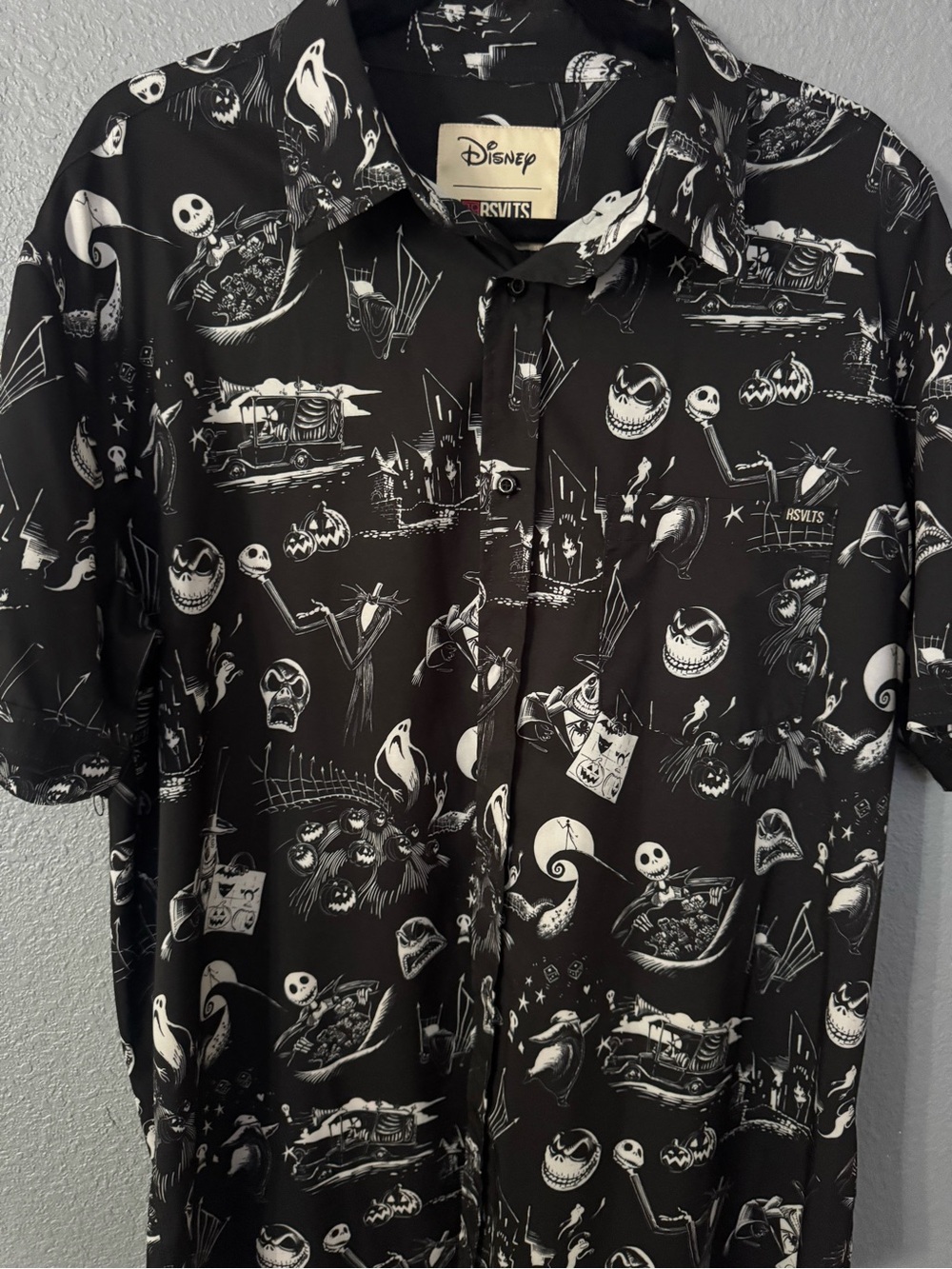 RSVLTS Disney Nightmare Before Christmas Button-Down Shirt NWOT